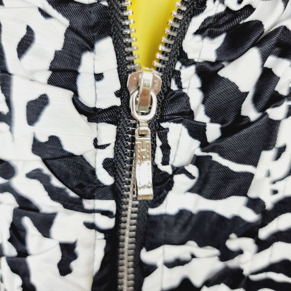 MISHCA Animal Print Yellow Lining Ruching Full Zip Blazer - Size S - Picture 6 of 7